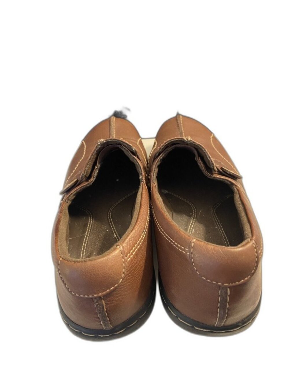 Clarks Womens Leather Slip On Shoes Brown Loafers Comfort Casual Sz 8M 35063